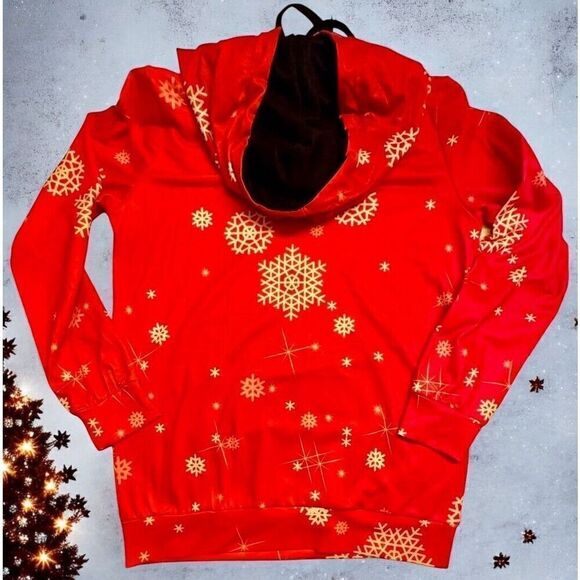 Santas Red Cute Ugly Sweater SweatShirt Juniors Med? Women S? See Desc Fast Ship - Picture 2 of 10